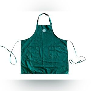 NWOT Official Starbucks Coffee Barista Green Apron Embroidered Logo Pockets